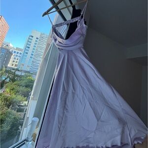 Lucy in the Sky Lilac Satin Dress Medium barely worn